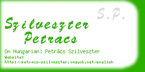 szilveszter petracs business card