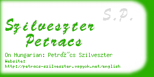 szilveszter petracs business card